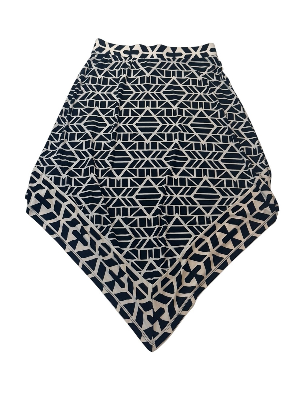 INC Women’s Black & White Geometric Asymmetrical Skirt Petite Small NWT‎